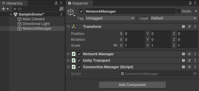 add connection manager